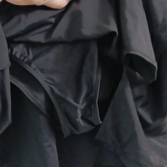 Black Swim Dress with Gold Accents - Picture 2 of 9